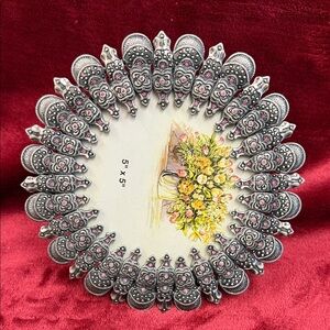 Round Pink Stone Encrusted 5x5 Round Picture Frame C